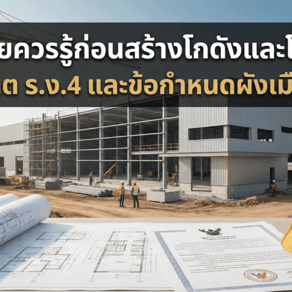 กฎหมายควรรู้ก่อนสร้างโกดังและโรงงาน: ใบอนุญาต ร.ง.4 และข้อกำหนดผังเมืองล่าสุด
