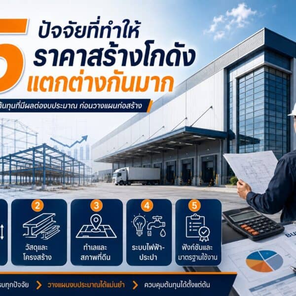 5 ปัจจัยที่ทำให้ราคาสร้างโกดังแตกต่างกันมาก