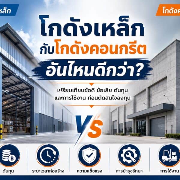 โกดังเหล็กกับโกดังคอนกรีต อันไหนดีกว่า